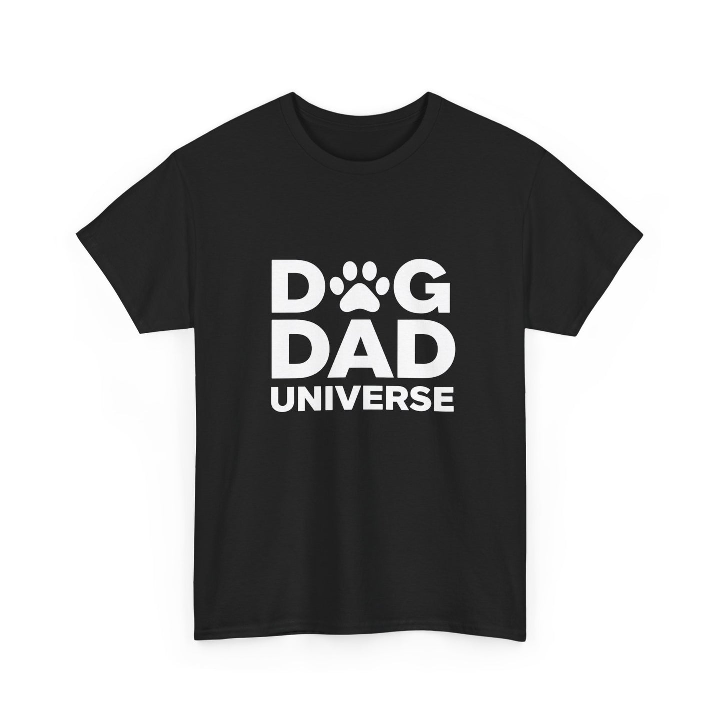 Dog Dad Universe T-Shirt — Funny Paw Print Men’s Tee for Dog Lovers